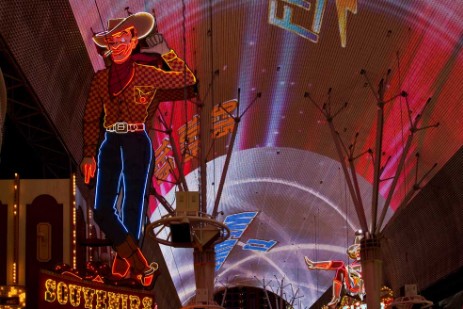 Cowboy in der Freemont Street in Las Vegas